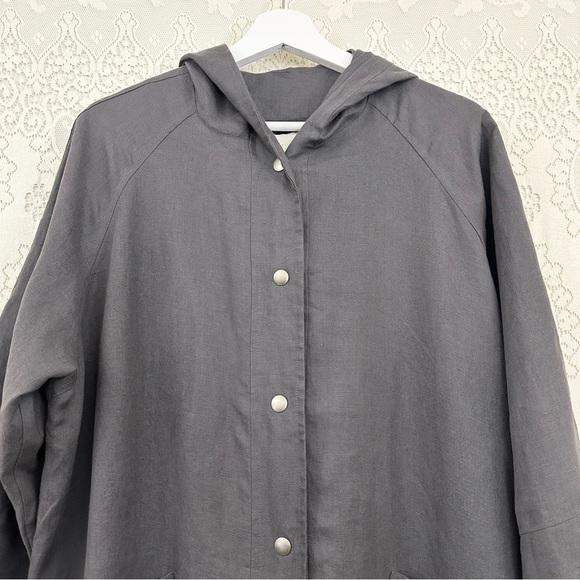 J. Jill Linen Hooded Long Jacket in Gray - Picture 2 of 10